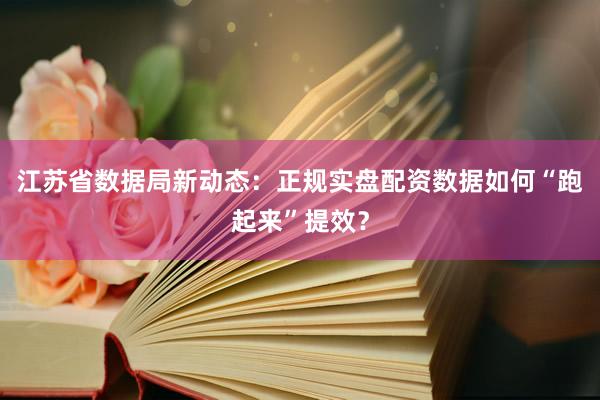 江苏省数据局新动态：正规实盘配资数据如何“跑起来”提效？