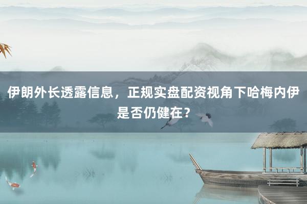 伊朗外长透露信息，正规实盘配资视角下哈梅内伊是否仍健在？