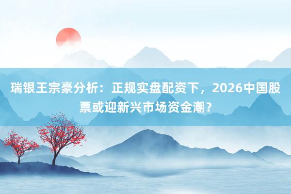 瑞银王宗豪分析：正规实盘配资下，2026中国股票或迎新兴市场资金潮？