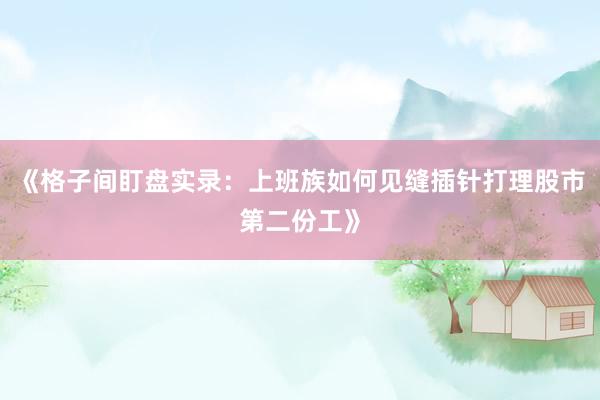 《格子间盯盘实录：上班族如何见缝插针打理股市第二份工》