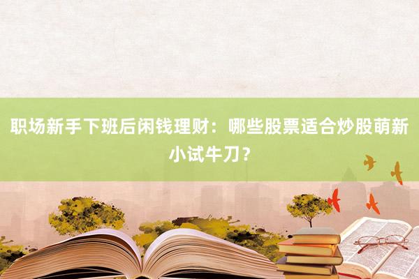 职场新手下班后闲钱理财：哪些股票适合炒股萌新小试牛刀？