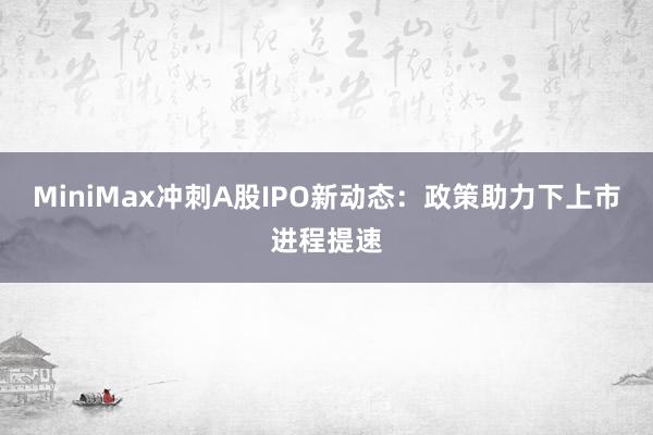 MiniMax冲刺A股IPO新动态：政策助力下上市进程提速
