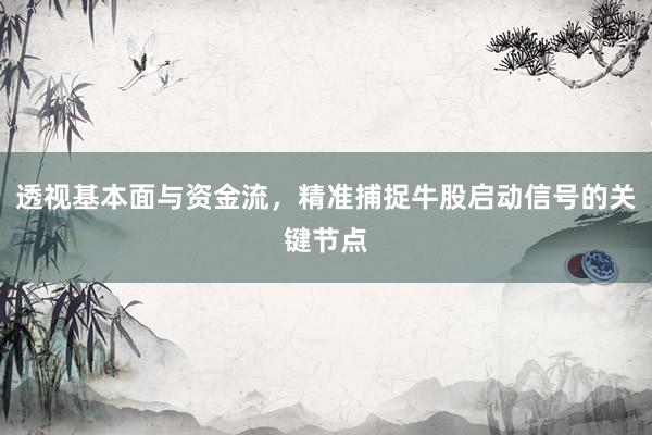 透视基本面与资金流，精准捕捉牛股启动信号的关键节点